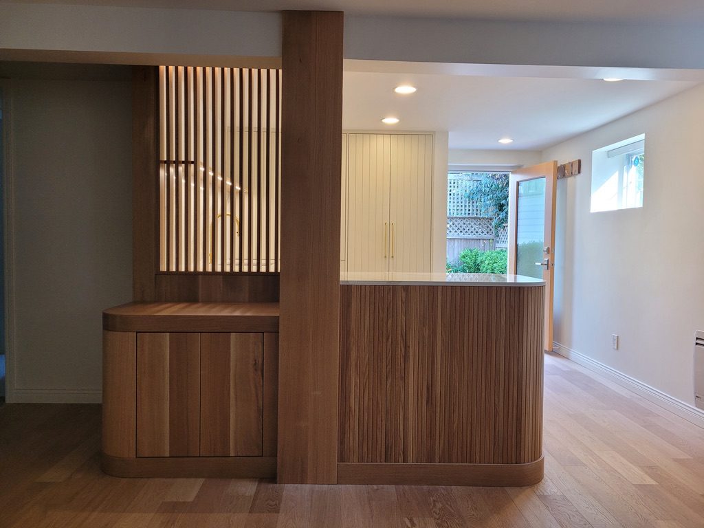 A room with wooden floors and walls.