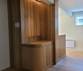 A room with wooden walls and floors